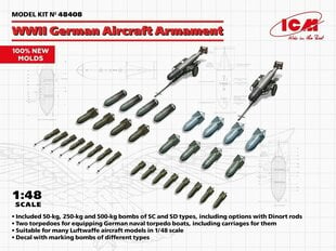 Klijuojamas modelis ICM 48408 WWII German Aircraft Armament 1/48 kaina ir informacija | Klijuojami modeliai | pigu.lt