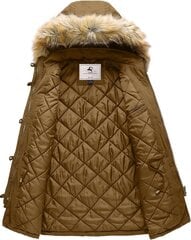 Женское зимнее пальто Uoiuxc, ветрозащитная куртка-парка, коричневая цена и информация | Женские куртки | pigu.lt