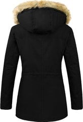 Женское зимнее пальто Uoiuxc, ветрозащитная куртка-парка, чёрная цена и информация | Женские куртки | pigu.lt