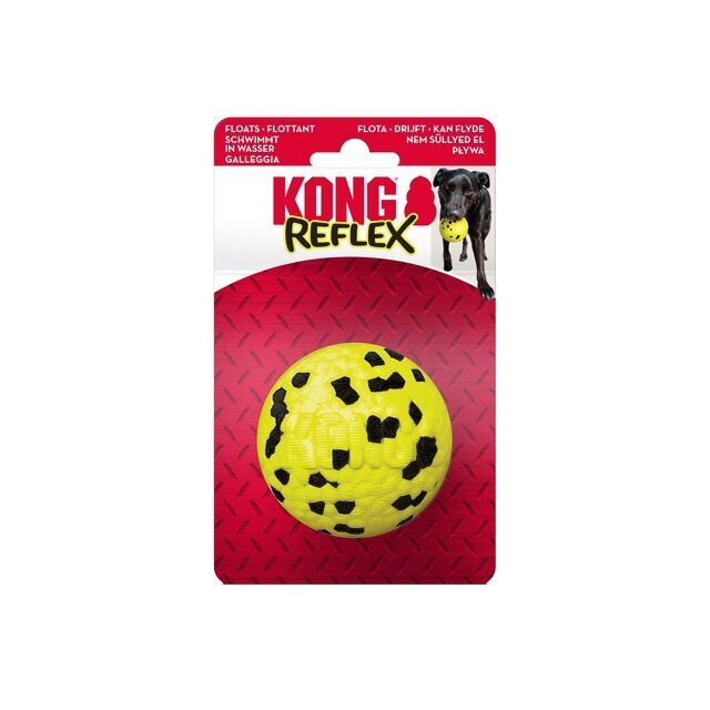 Žaislas šunims kamuolys Kong Reflex L, 7.62 cm, geltonas kaina ir informacija | Žaislai šunims | pigu.lt