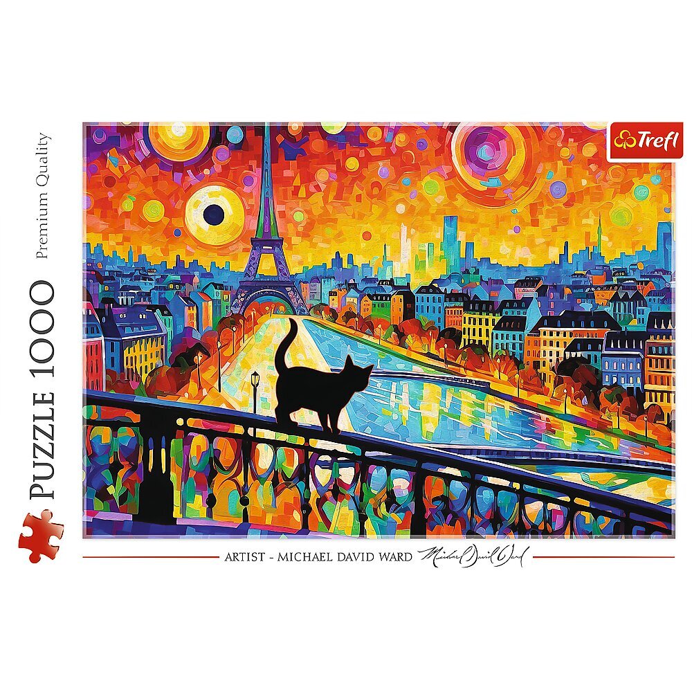 Dėlionė Trefl Katė Paryžiuje, 1000 d. цена и информация | Dėlionės (puzzle) | pigu.lt