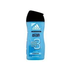 Dušo gelis vyrams Adidas 3in1 After Sport, 250 ml kaina ir informacija | Dušo želė, aliejai | pigu.lt