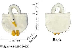 Xackwuero женская плюшевая сумка с гусем, белая цена и информация | Женская сумка Bugatti | pigu.lt