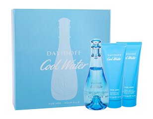 Rinkinys Davidoff Cool Water: EDT moterims 100 ml + kūno losjonas 75 ml + dušo gelis 75 ml kaina ir informacija | Kvepalai moterims | pigu.lt