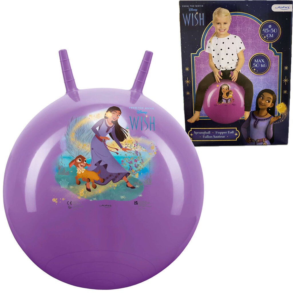 Šokinėjimo kamuolys Disney Wish, violetinis kaina ir informacija | Vandens, smėlio ir paplūdimio žaislai | pigu.lt