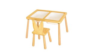 Vaikiškas stalas su kėde Kalune Design, 74x53x52 cm, baltas kaina ir informacija | Vaikiškos kėdutės ir staliukai | pigu.lt