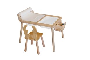 Vaiko stalo rinkinys Roll and Chair - White цена и информация | Детские столы и стулья | pigu.lt