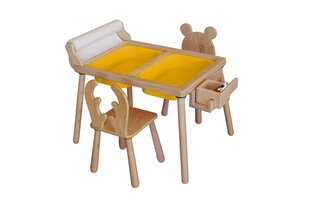 Vaiko stalo rinkinys Roll and 2 Chairs - Yellow цена и информация | Детские столы и стулья | pigu.lt