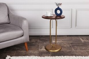 Šoninis staliukas Kalune Design 1031-2, rudas/auksinis kaina ir informacija | Kavos staliukai | pigu.lt