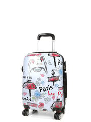 Mažas lagaminas Airtex Paris 809/20, S, baltas kaina ir informacija | Lagaminai, kelioniniai krepšiai | pigu.lt