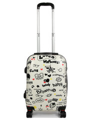 Mažas lagaminas Airtex Love 809/20, S, baltas/juodas kaina ir informacija | Lagaminai, kelioniniai krepšiai | pigu.lt