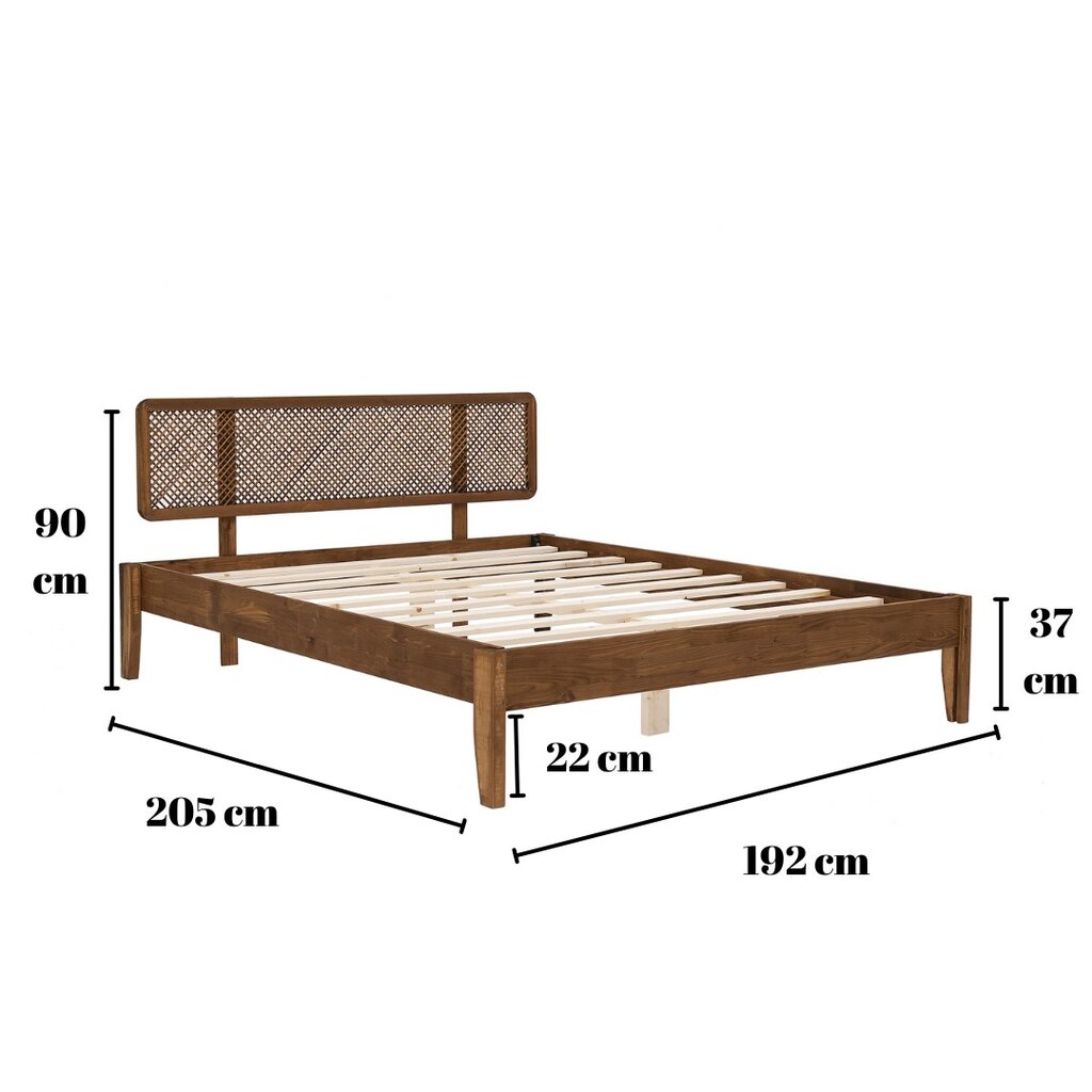 Dviguba lova Izabelya 180 - Walnut kaina ir informacija | Lovos | pigu.lt