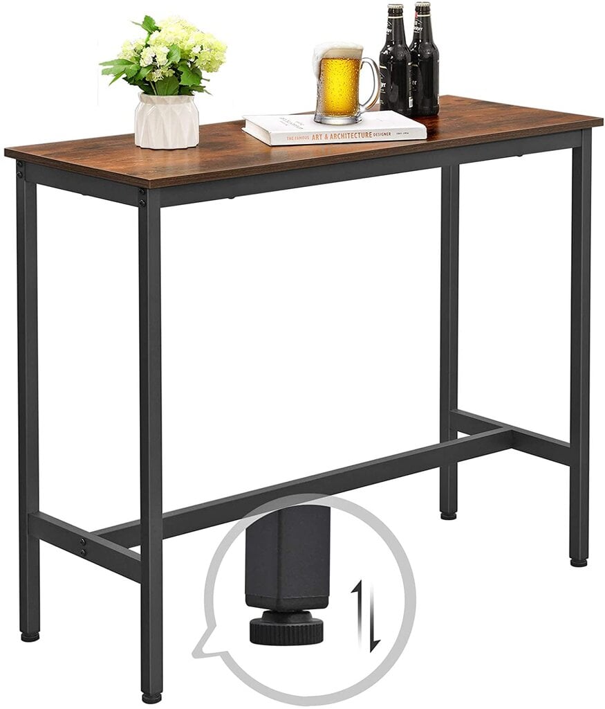 Baro stalas, rudas цена и информация | Virtuvės ir valgomojo stalai, staliukai | pigu.lt