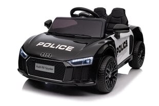 Dvivietis vaikiškas elektromobilis Audi R8 Police, juodas kaina ir informacija | Elektromobiliai vaikams | pigu.lt