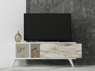 TV stalas Liberty - White, Marble цена и информация | Тумбы под телевизор | pigu.lt