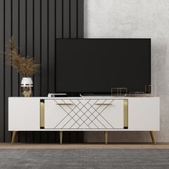 TV staliukas Kalune Design Detas, baltas/auksinis kaina ir informacija | TV staliukai | pigu.lt