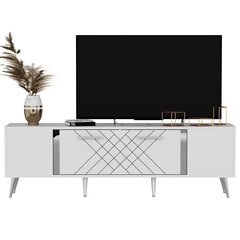TV staliukas Kalune Design Detas, baltas/sidabrinis kaina ir informacija | TV staliukai | pigu.lt