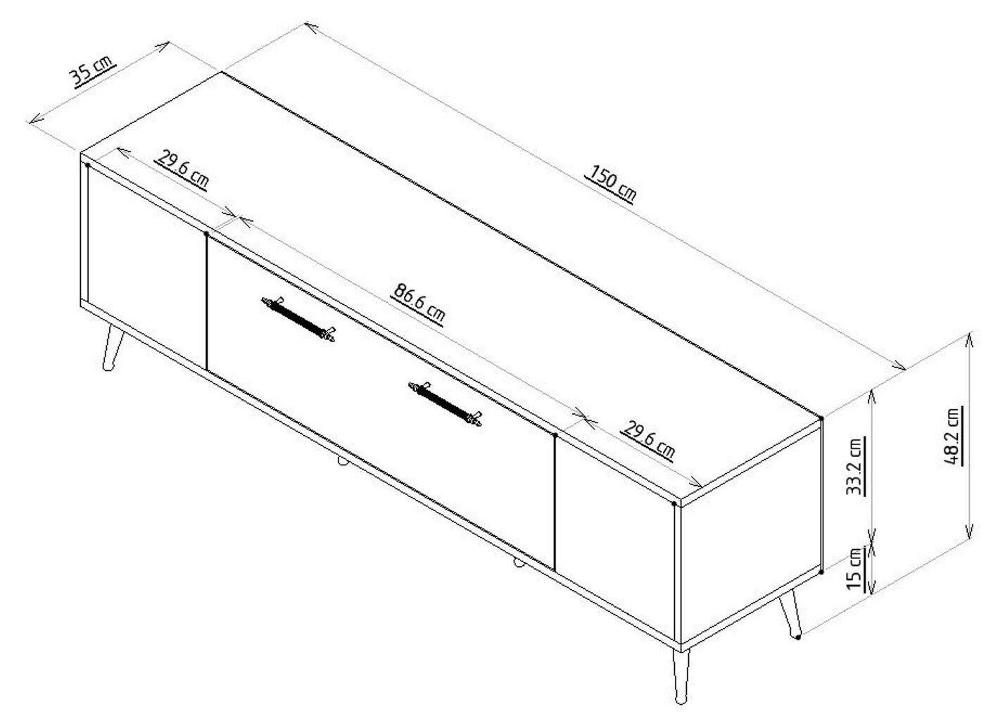 TV staliukas Kalune Design Detas, rudas/auksinis kaina ir informacija | TV staliukai | pigu.lt