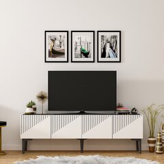 TV stalas Draw - White, Black Marble цена и информация | Тумбы под телевизор | pigu.lt