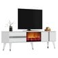 TV stalas Vania Fireplace - White, Silver цена и информация | TV staliukai | pigu.lt