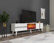 TV stalas Vania Fireplace - White, Silver цена и информация | TV staliukai | pigu.lt