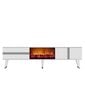 TV stalas Vania Fireplace - White, Silver цена и информация | TV staliukai | pigu.lt