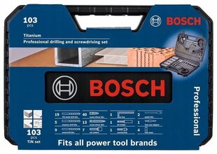Grąžtų ir antgalių rinkinys 103 vnt. Bosch V-line цена и информация | Механические инструменты | pigu.lt