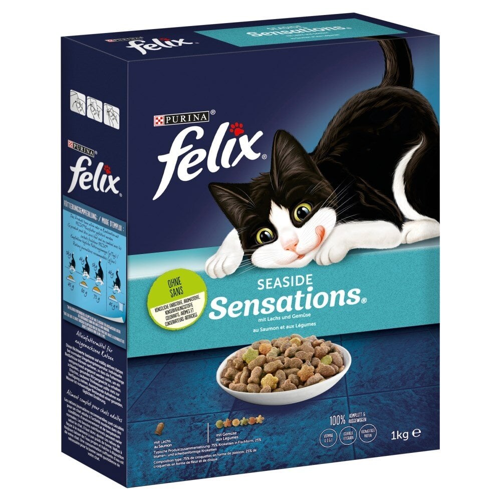 Purina Felix Seaside Sensations su lašiša, 1 kg kaina ir informacija | Sausas maistas katėms | pigu.lt