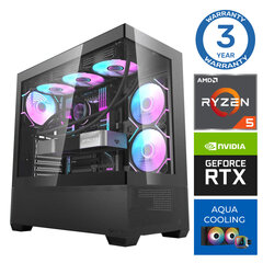 INTOP AQUA Ryzen 5 7600X 16GB DDR5 1TB SSD M.2 NVME RTX4060 8GB no-OS цена и информация | Стационарные компьютеры | pigu.lt