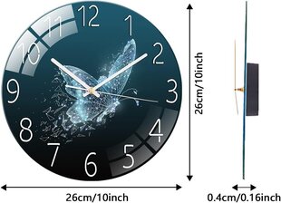 Cooltto Borboleta настенные часы, современное искусство, бесшумные цена и информация | Часы | pigu.lt