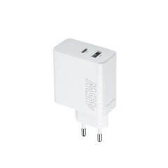 Maxlife MXTC-07-45AC PD QC charger 1x USB-C 1x USB 45W white цена и информация | Зарядные устройства для телефонов | pigu.lt