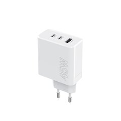 Maxlife MXTC-07-45ACC PD QC charger 2x USB-C 1x USB 45W white цена и информация | Зарядные устройства для телефонов | pigu.lt