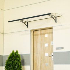 Навес Gomez коричневый RAL 8017 150 см Прозрачная акриловая панель 150 см цена и информация | Козырьки для дверей | pigu.lt