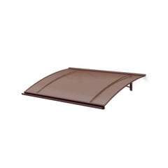 Stogelis Largo Brown RAL 8017 150cm Dūminis polikarbonato stogelis 150cm Stogelis Largo Brown RAL 8017 150cm Dūminis polikarbonato stogelis 150cm цена и информация | Козырьки для дверей | pigu.lt