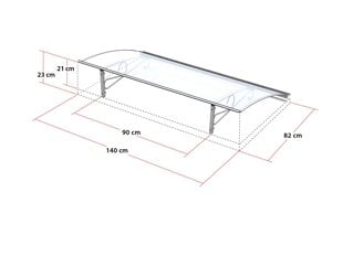 Kolibrio stogelis Baltas RAL 9016 kaina ir informacija | Stogeliai virš durų | pigu.lt