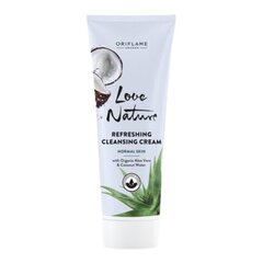 Valomasis veido kremas Oriflame Love Nature, su alaviju ir kokosų vandeniu, 125 ml kaina ir informacija | Veido prausikliai, valikliai | pigu.lt