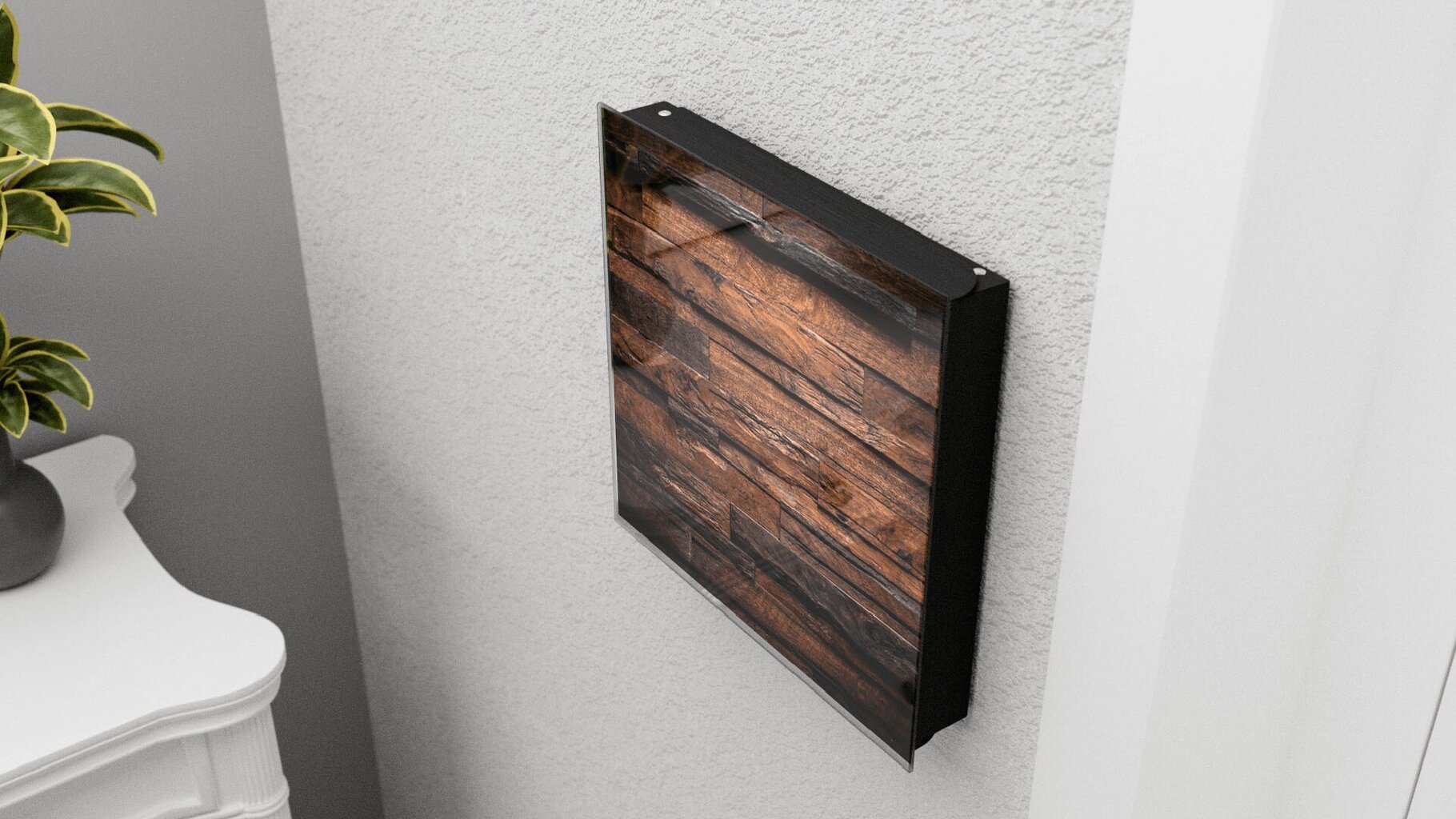Magnetinė raktų spintelė Dark wood 30x30 cm цена и информация | Seifai | pigu.lt