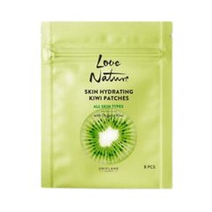 Lakštiniai drėkinamieji veido padeliai Oriflame Love Nature Skin Hydrating Kiwi Patches, 8 vnt kaina ir informacija | Veido kaukės, paakių kaukės | pigu.lt