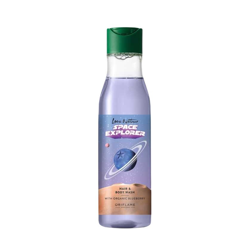 Kūno ir plaukų prausimosi gelis Oriflame Love Nature Space Explorer, su mėlynėmis, 250 ml kaina ir informacija | Dušo želė, aliejai | pigu.lt