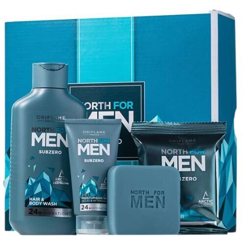 Rinkinys North for Men SubZero vyrams: šampūnas ir dušo želė, 250 ml + skutimosi kremas, 50 ml + muilas цена и информация | Šampūnai | pigu.lt