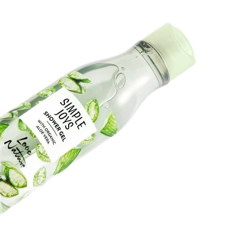 Dušo gelis Oriflame Simple Joys Love Nature Shower Gel With Organic Aloe Vera, 250 ml kaina ir informacija | Dušo želė, aliejai | pigu.lt