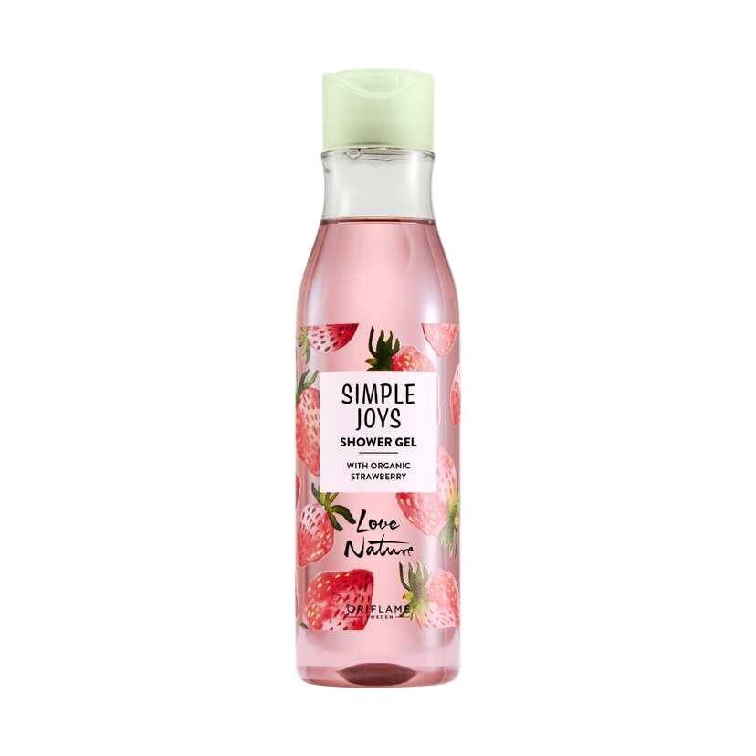 Dušo gelis Oriflame Simple Joys Love Nature Shower Gel With Organic Strawberry, 250 ml kaina ir informacija | Dušo želė, aliejai | pigu.lt