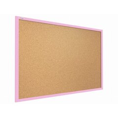 Kamštinė lenta, rožinis rėmas, 100x80cm kaina ir informacija | Kanceliarinės prekės | pigu.lt