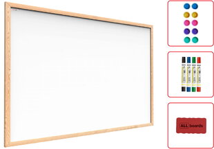 Magnetinė lenta su mediniu rėmu Allboards, 100x80 cm цена и информация | Канцелярские товары | pigu.lt
