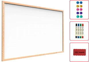 Magnetinė lenta su mediniu rėmu Allboards, 120x90 cm цена и информация | Канцелярские товары | pigu.lt