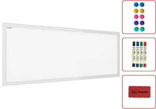 Magnetinė lenta su baltu rėmu Allboards, 30x70 cm цена и информация | Канцелярские товары | pigu.lt