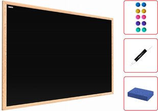 Magnetinė kreidinė lenta su mediniu lėmu Allboards, 60x40 cm цена и информация | Канцелярские товары | pigu.lt