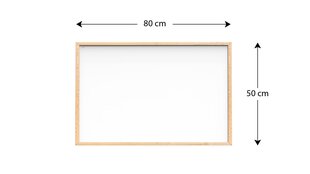 Magnetinė lenta su mediniu rėmeliu, 80x50 cm kaina ir informacija | Kanceliarinės prekės | pigu.lt