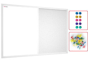 Kamštinė magnetinė lenta Combi, balta, 60x40 cm kaina ir informacija | Kanceliarinės prekės | pigu.lt