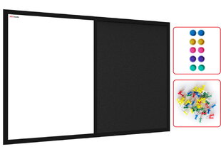 Kamštinė magnetinė lenta Combi, juoda, 90x60 cm kaina ir informacija | Kanceliarinės prekės | pigu.lt